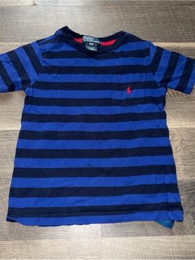 Ralph Lauren Toddler Boy Striped Cotton Crew Neck T-Shirt 4/4T